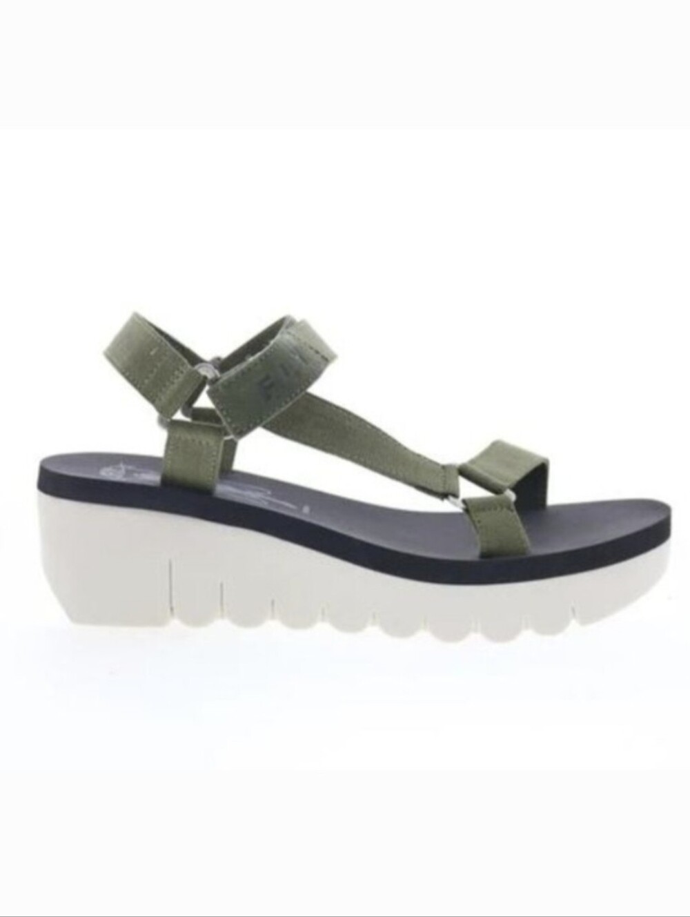 Fly London Yefa Platform Wedge Sandal In Olive Green